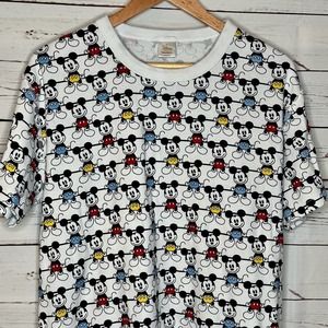Hanna Andersson Disney Mickey Mouse Print Short Sleeve Shirt Adult Large